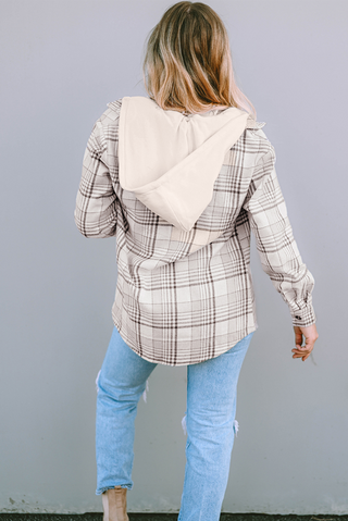 Oversized Tan Shacket with Detachable Hood