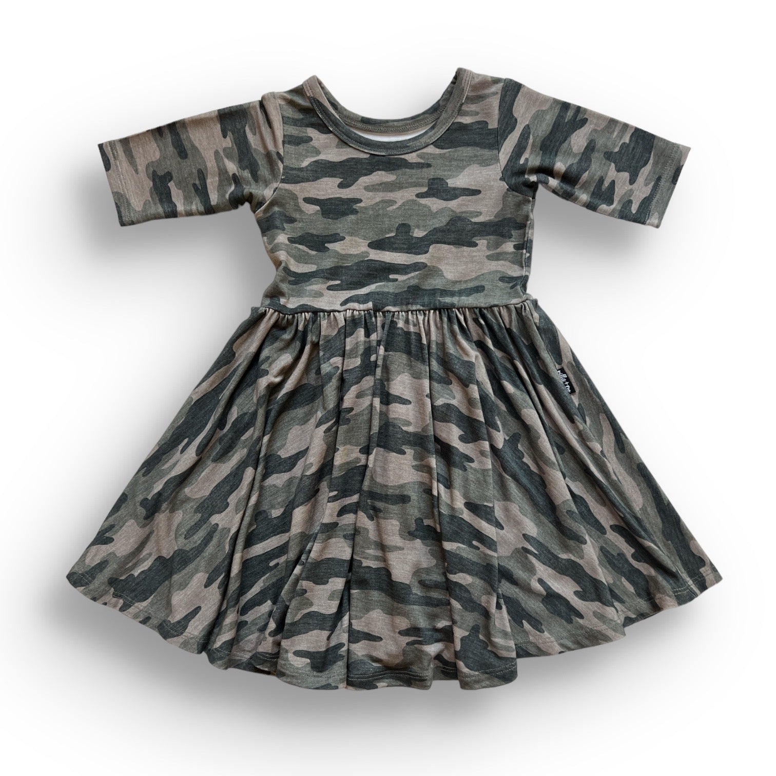Weathered Camo Mid Sleeve Twirl Dress 6/7 Weathered Camo Mid Sleeve Twirl Dress 6/7