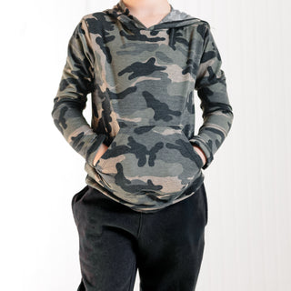 LONG SLEEVE HOODIE - Dark Camo