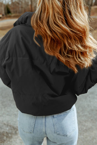 Black Zip Up Puffer Jacket