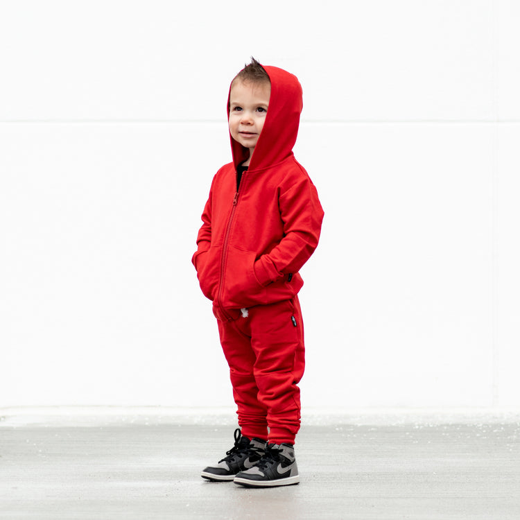 JOGGERS- Red Bamboo French Terry