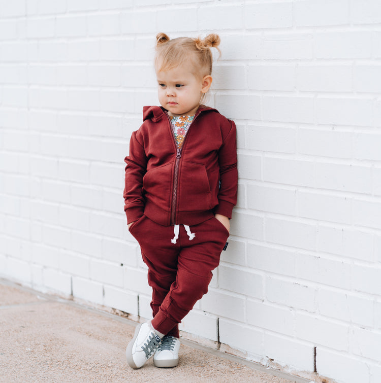 JOGGERS- Oxblood Bamboo French Terry