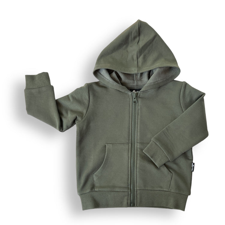 ZIP HOODIE- Moss Bamboo French Terry