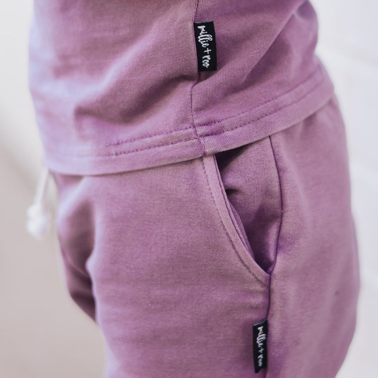 JOGGERS- Plum Snow Wash French Terry