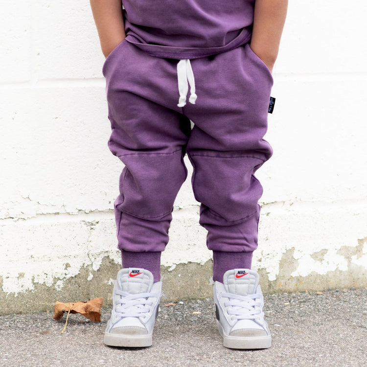 JOGGERS- Plum Snow Wash French Terry