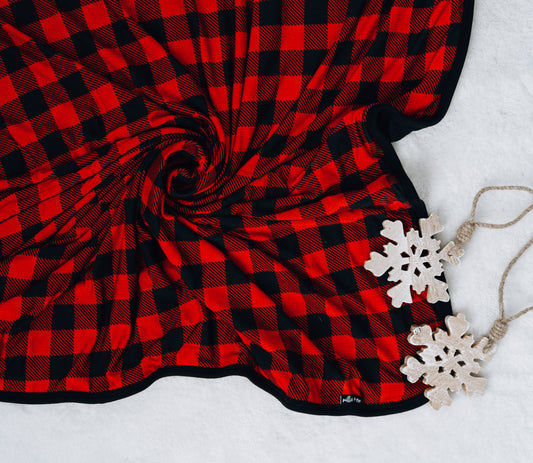 3 LAYER OVERSIZED COZY DREAM BLANKET- Red Buffalo Plaid