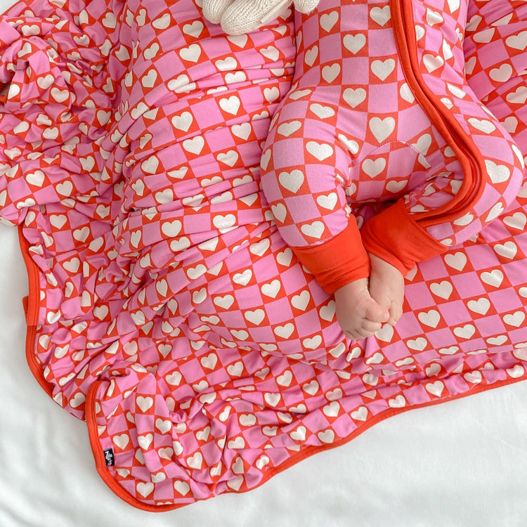 3 LAYER OVERSIZED COZY DREAM BLANKET- Red Heart
