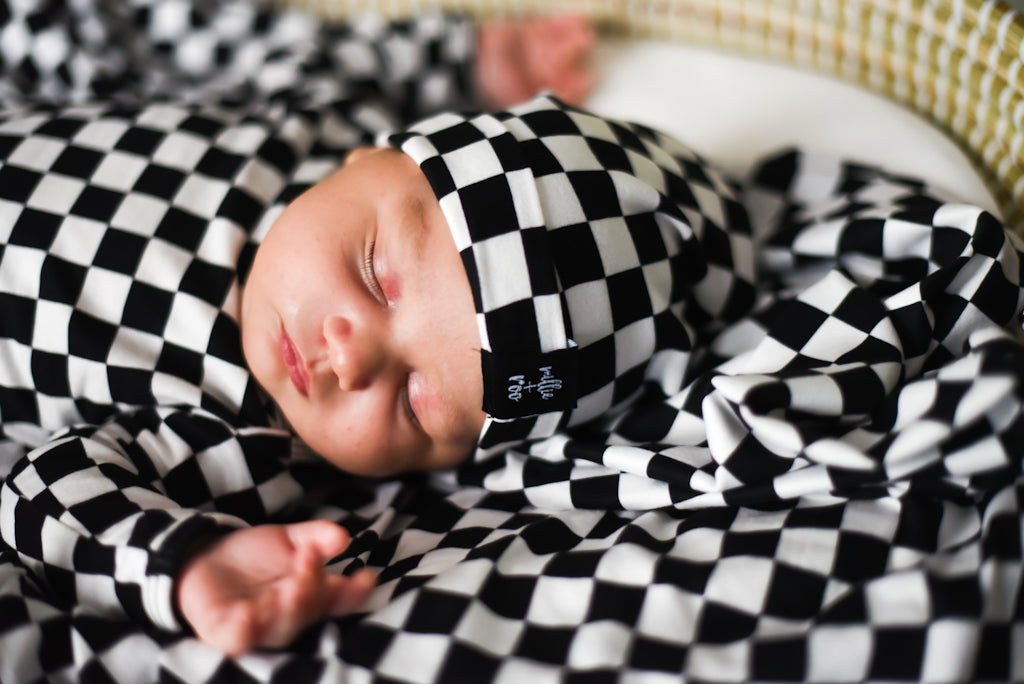 KNOT GOWN- B+W Checkered | millie + roo.