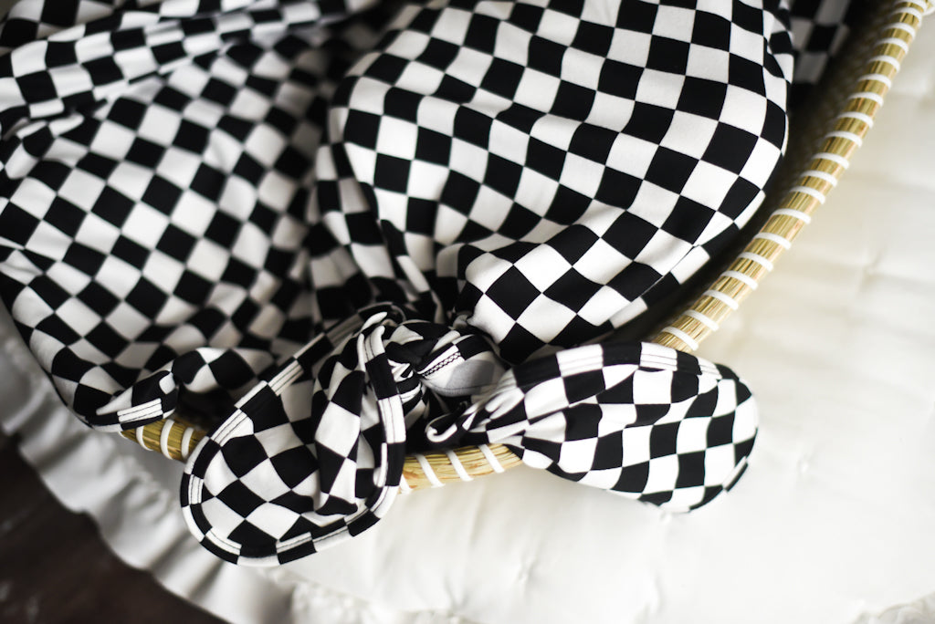 KNOT GOWN- B+W Checkered | millie + roo.