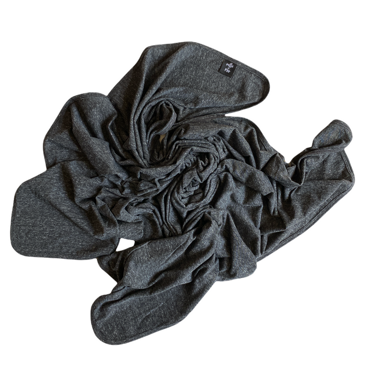 BLANKET- Black Tri Blend Oversized Blanket | millie + roo.