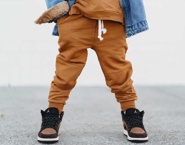 JOGGERS- Caramel Bamboo French Terry
