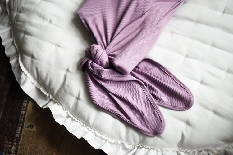 KNOT GOWN- Lilac Micro Rib | millie + roo.